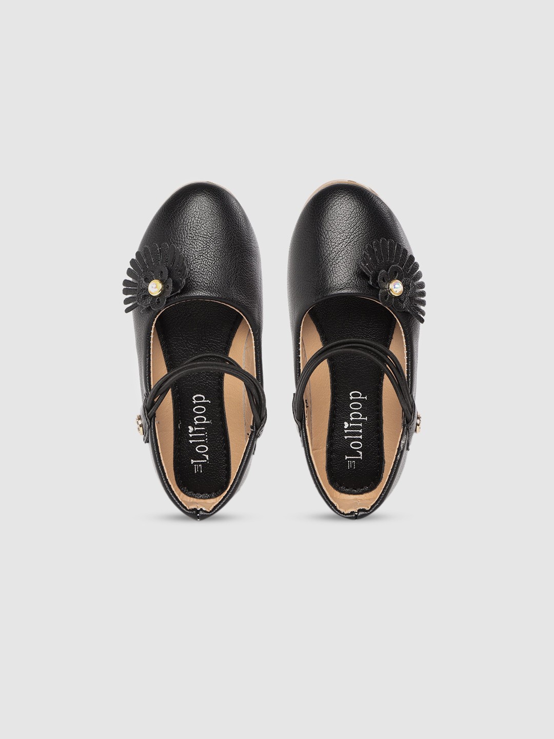 

Lil Lollipop Girls Black Ballerinas with Laser Cuts Flats