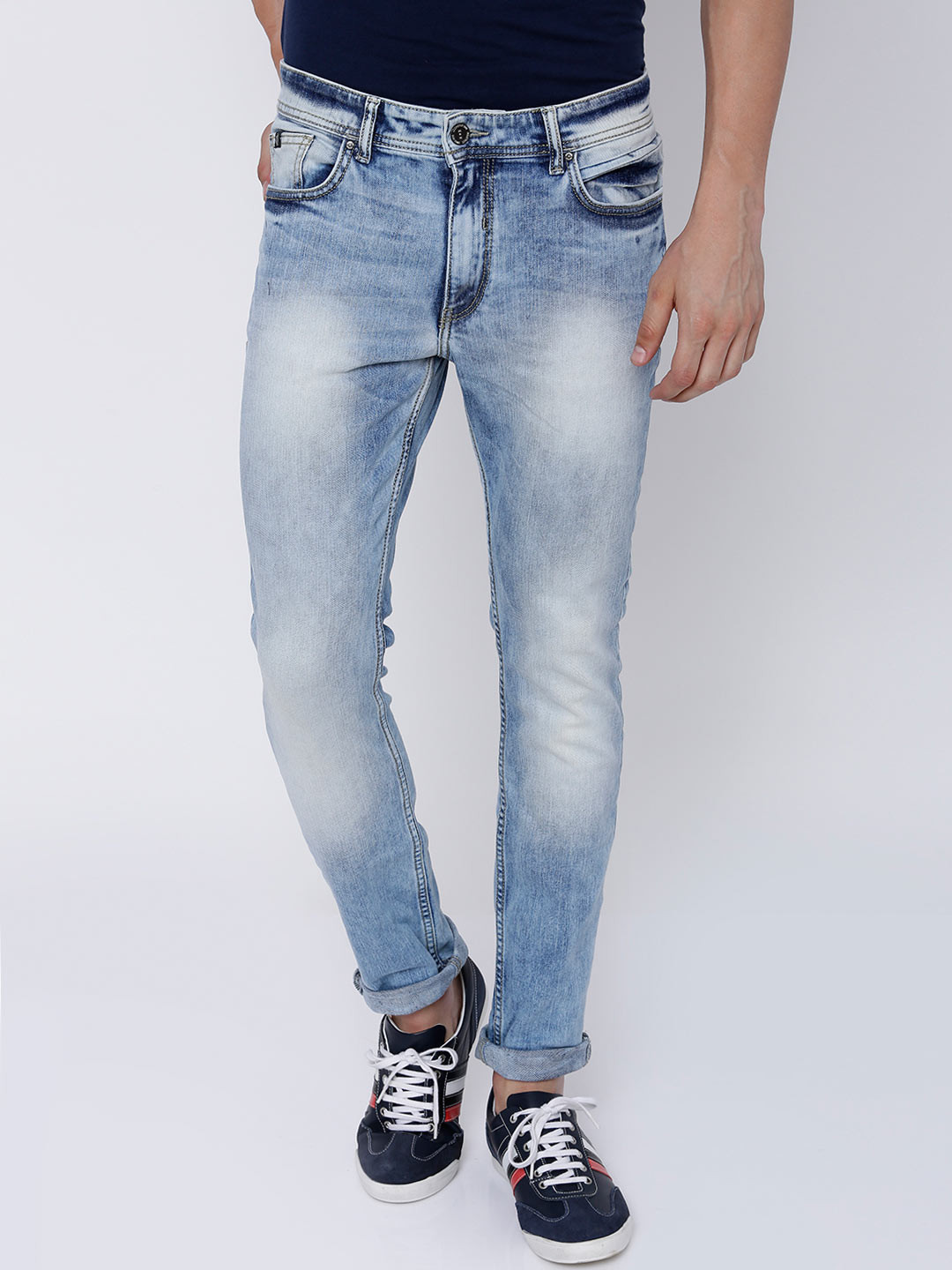 

LOCOMOTIVE Men Blue Dragon Slim Fit Stretchable Jeans
