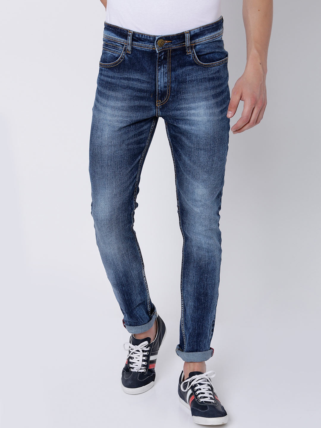

LOCOMOTIVE Men Blue Dragon Slim Fit Stretchable Jeans