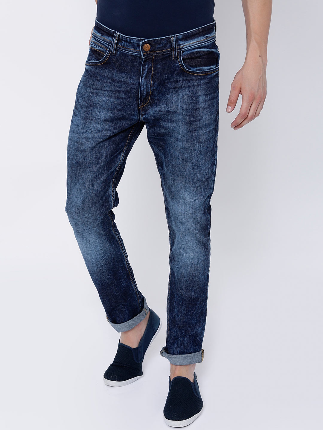 

LOCOMOTIVE Men Blue Dragon Slim Fit Stretchable Jeans