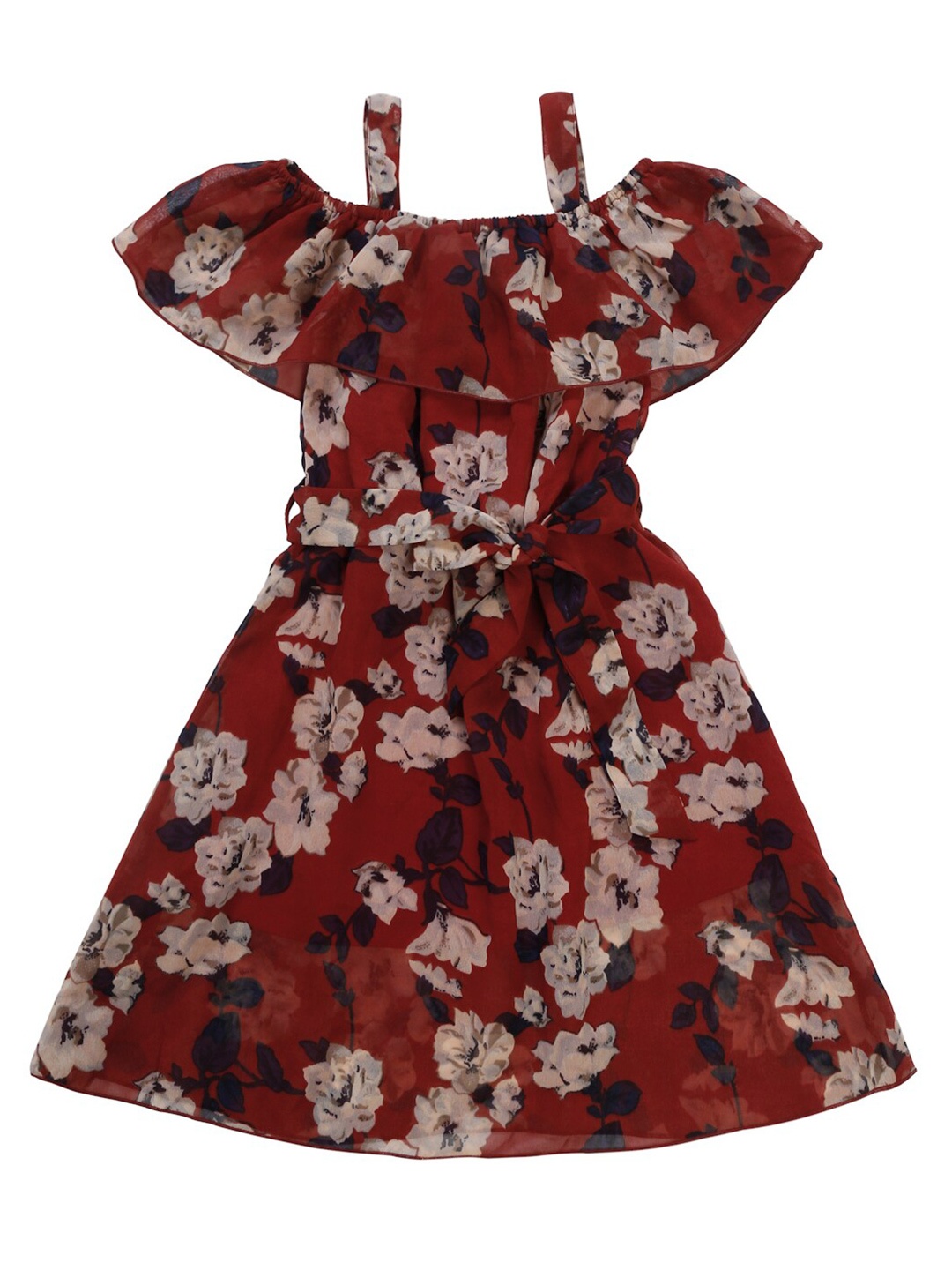 

NYNSH Maroon Floral A-Line Dress