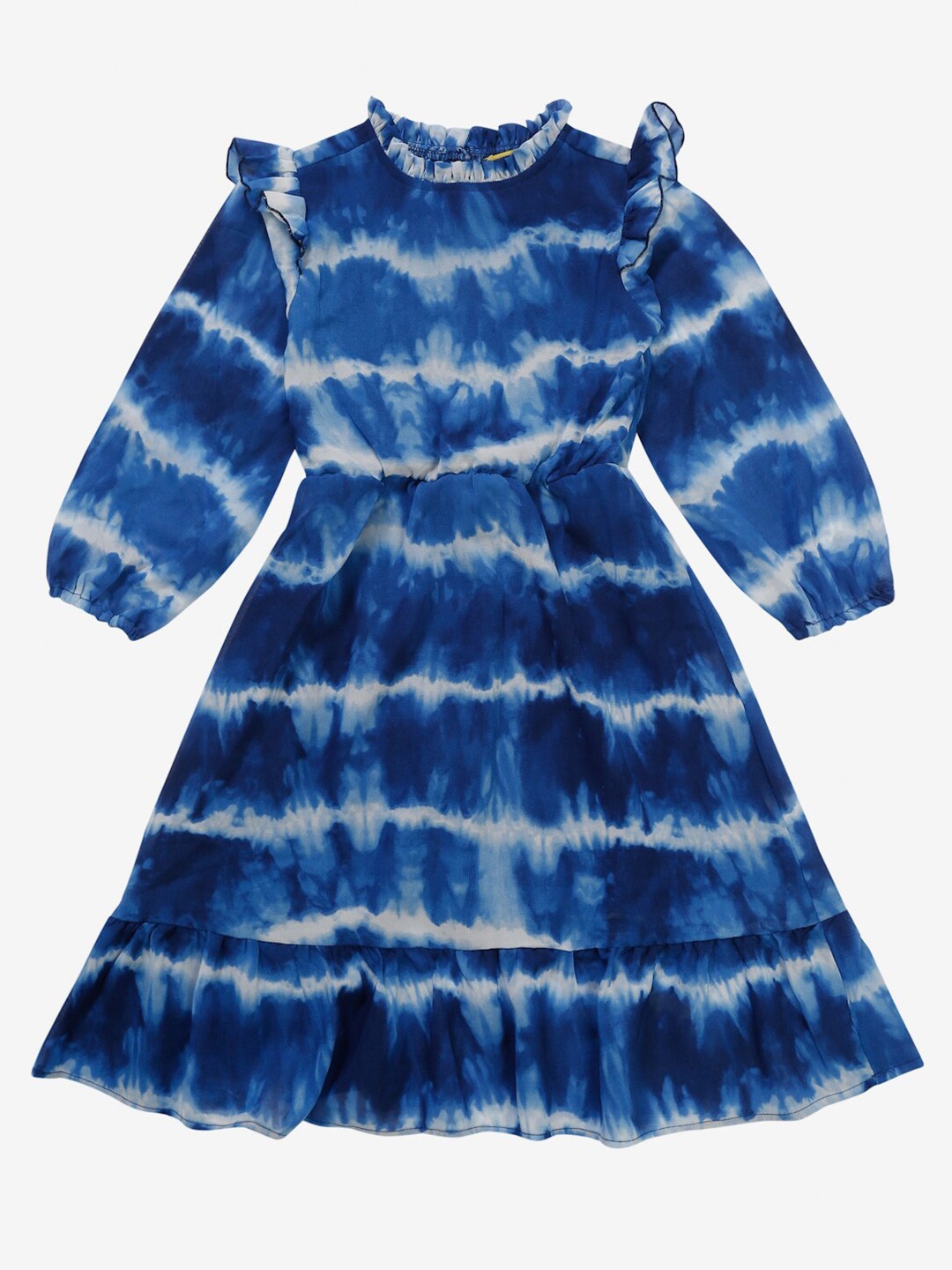 

NYNSH- PlusS Kids Blue Tie & Dye Fit & Flare Dress