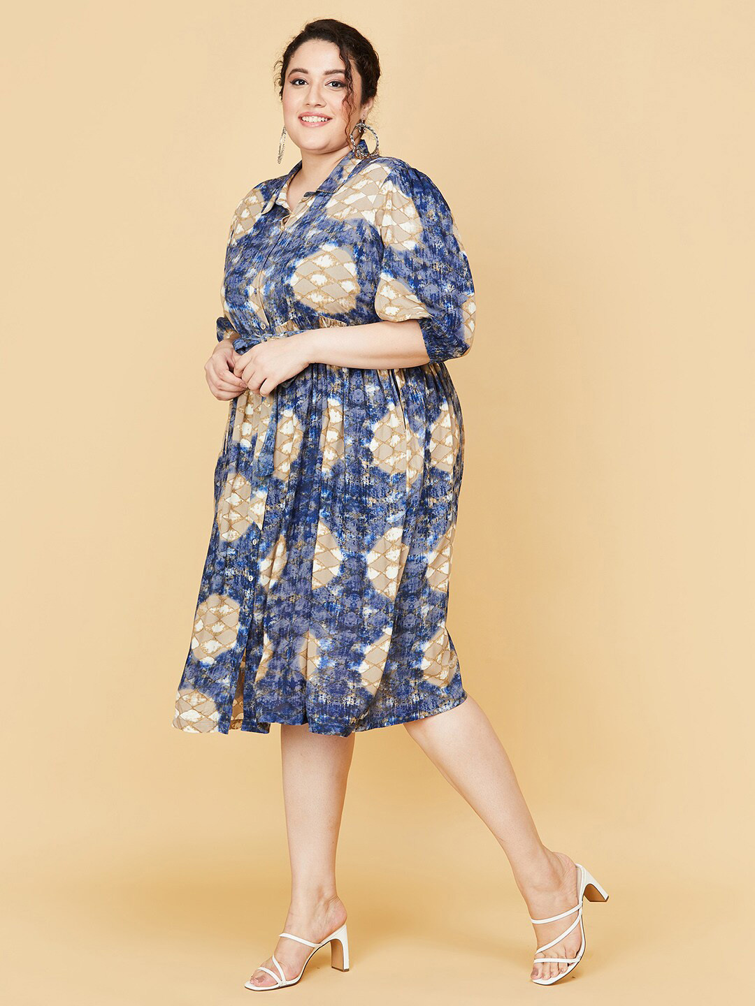 

max Plus size women Blue Floral Dress