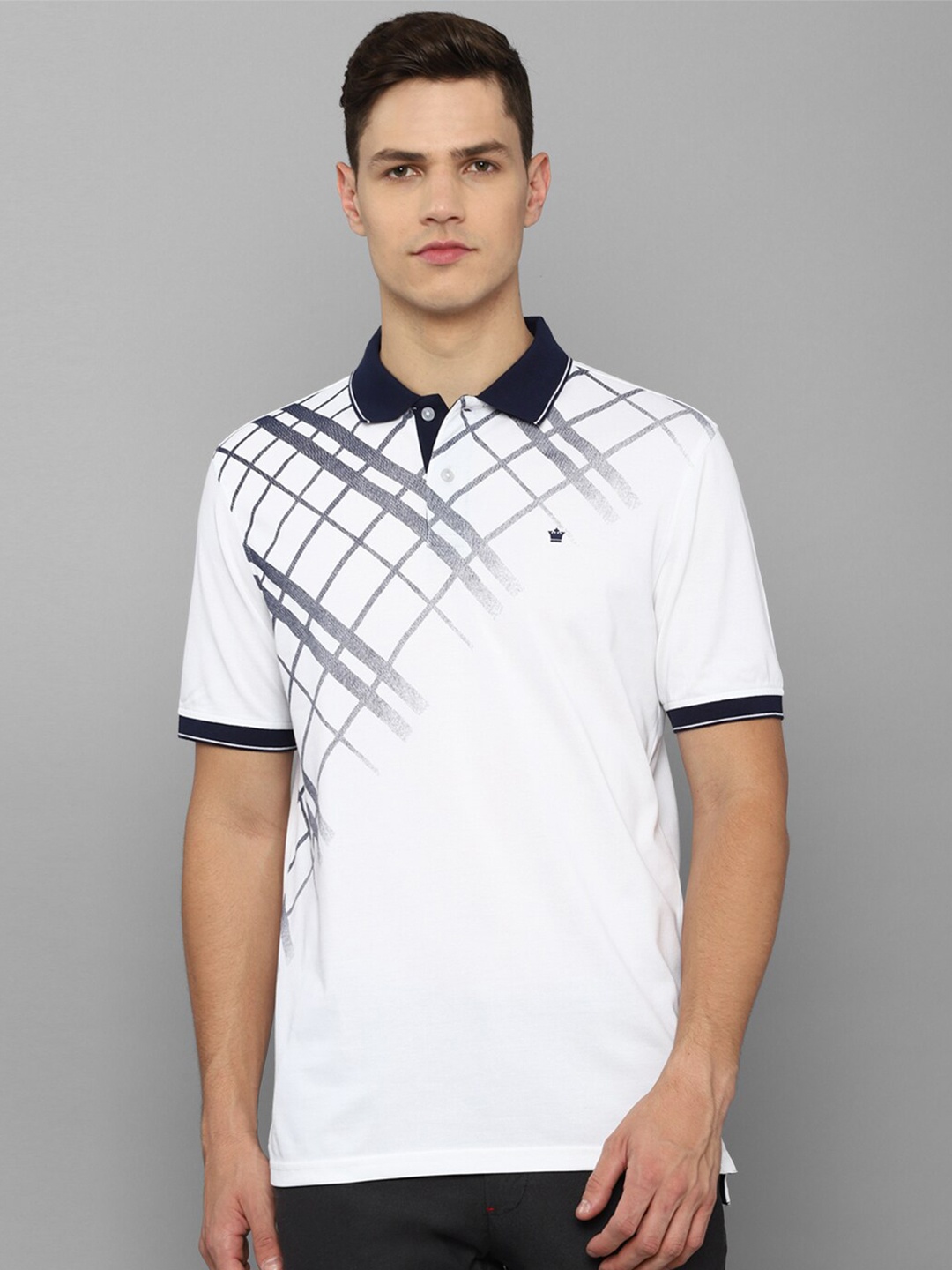 

Louis Philippe Men White Printed Polo Collar T-shirt