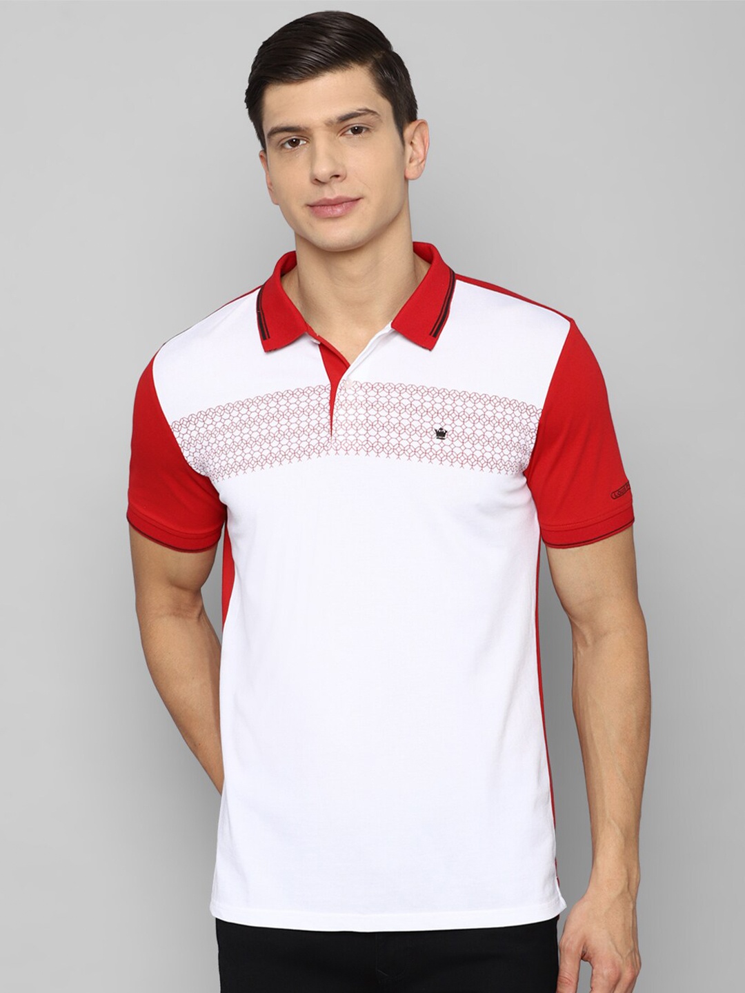 

Louis Philippe Men White Printed Polo Collar T-shirt