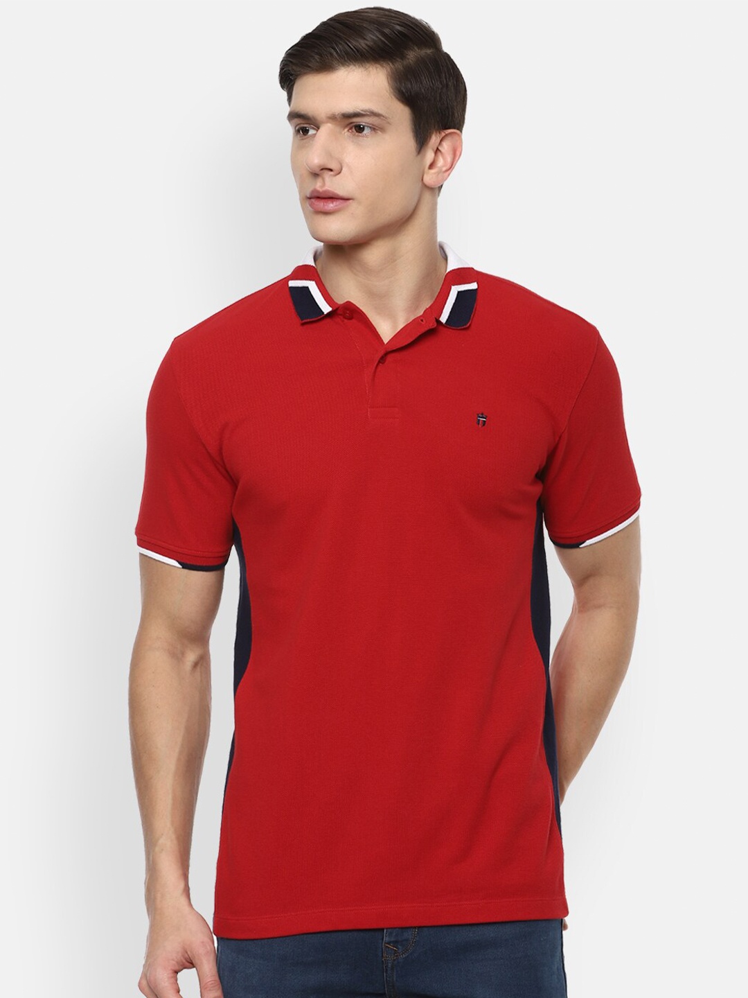 

Louis Philippe Sport Men Red Polo Collar Slim Fit T-shirt