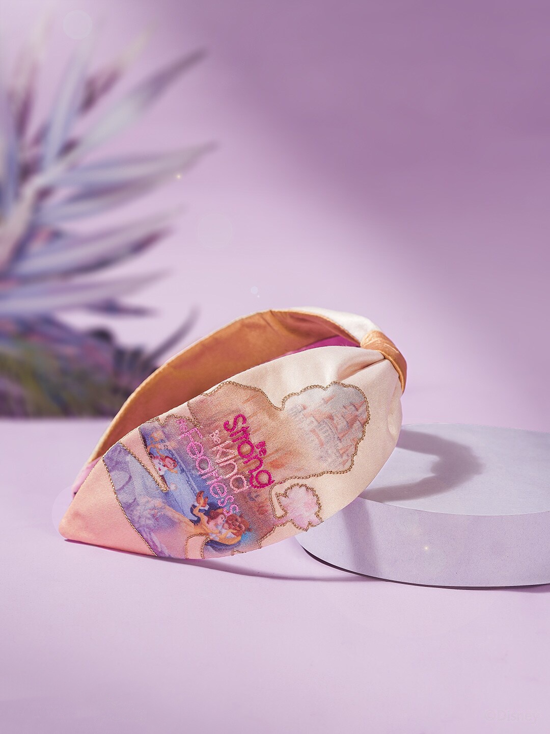 

HAIR DRAMA CO. Kids Girls White & Pink Disney Princess Knotted embroidered Hairband