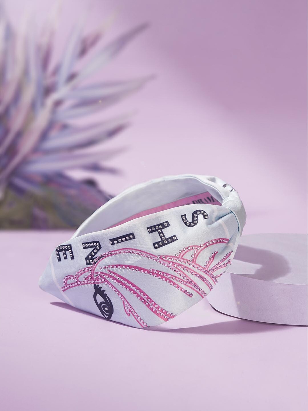 

HAIR DRAMA CO. Girls Pink & White Embellished Hairband