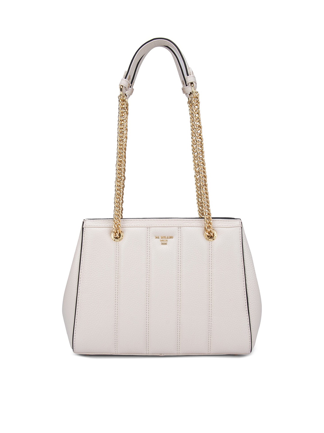 

Da Milano White Leather Structured Shoulder Bag with Quilted