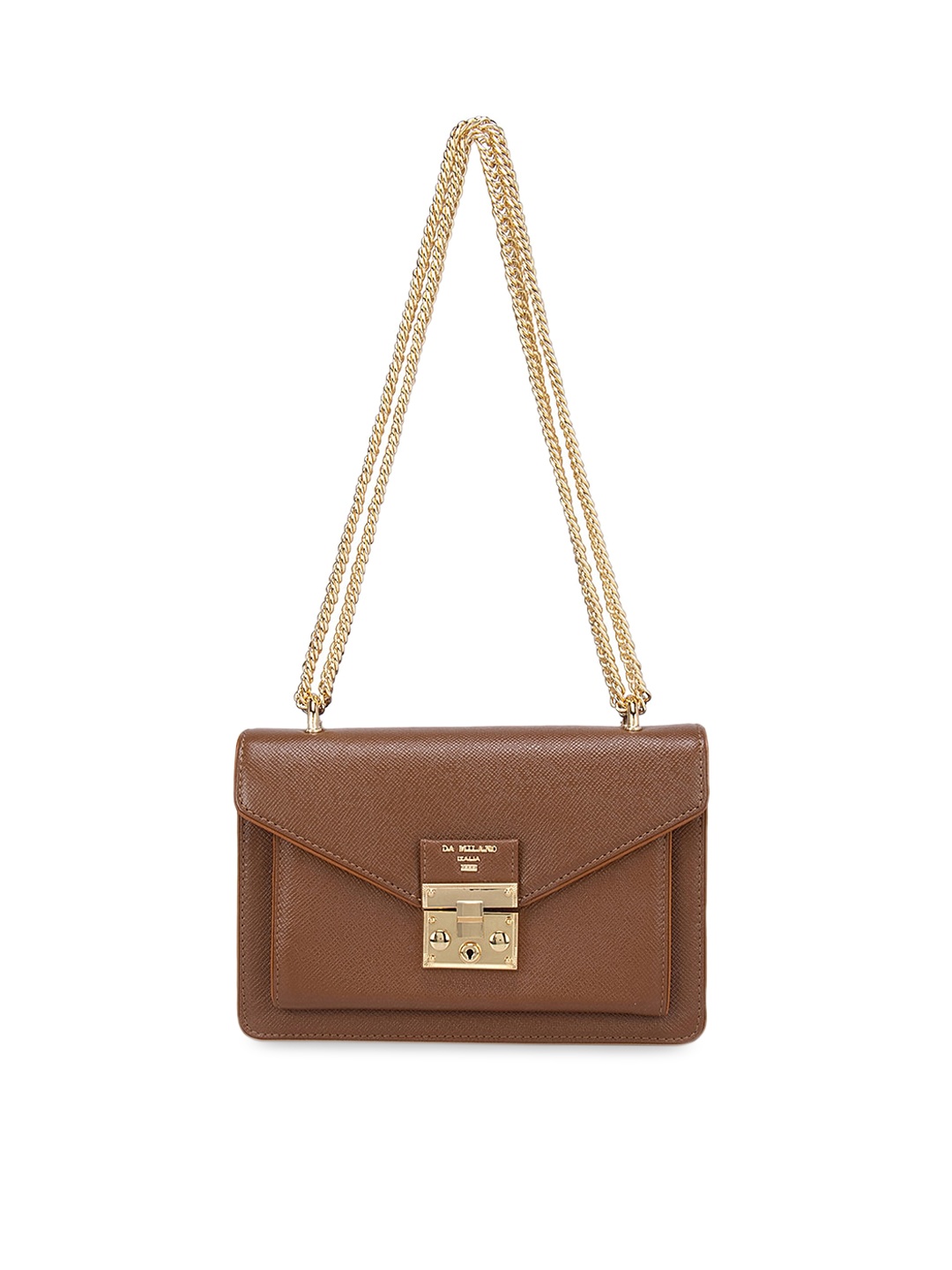 

Da Milano Brown Textured Leather Structured Sling Bag
