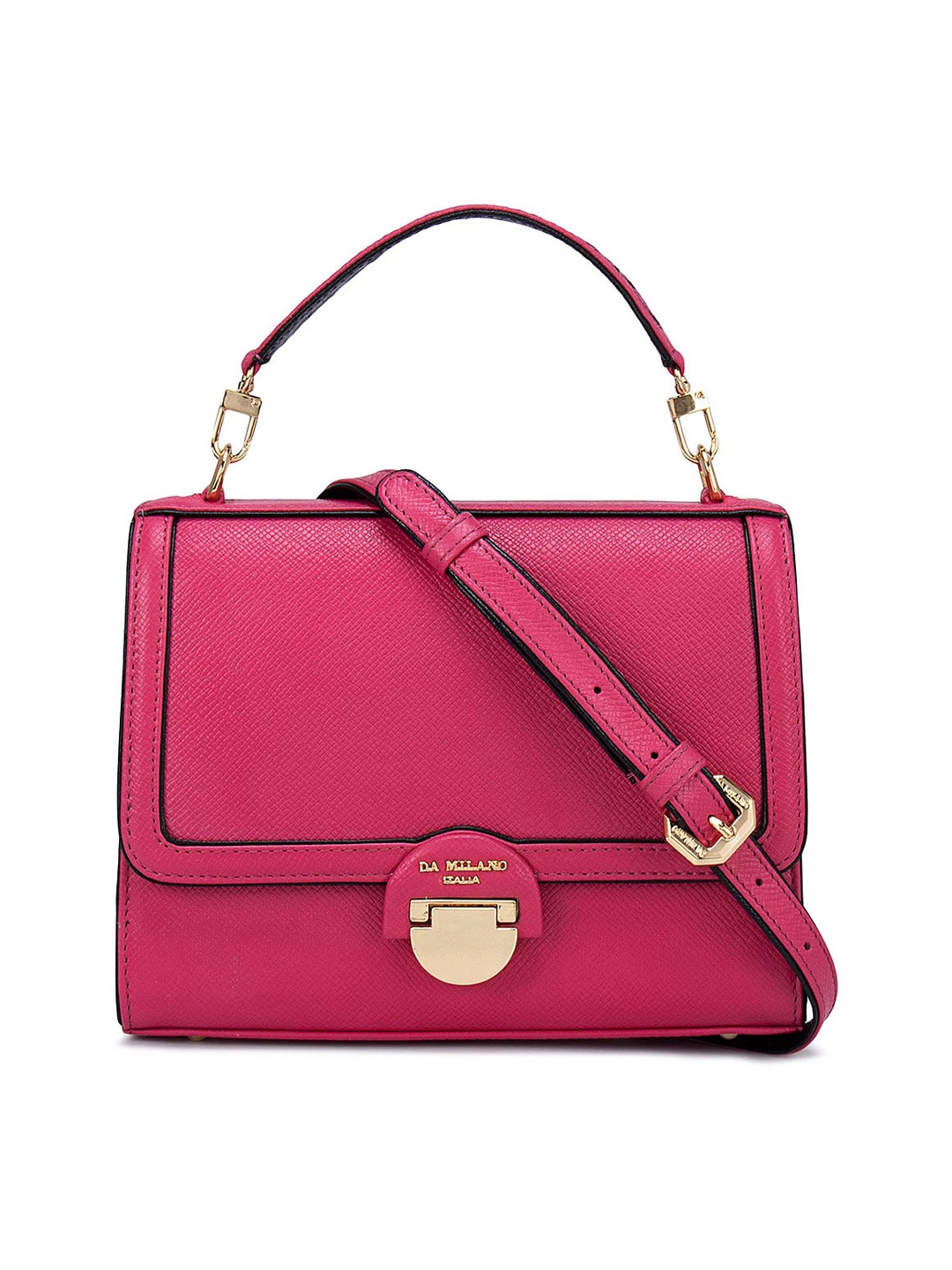 

Da Milano Pink Leather Structured Satchel