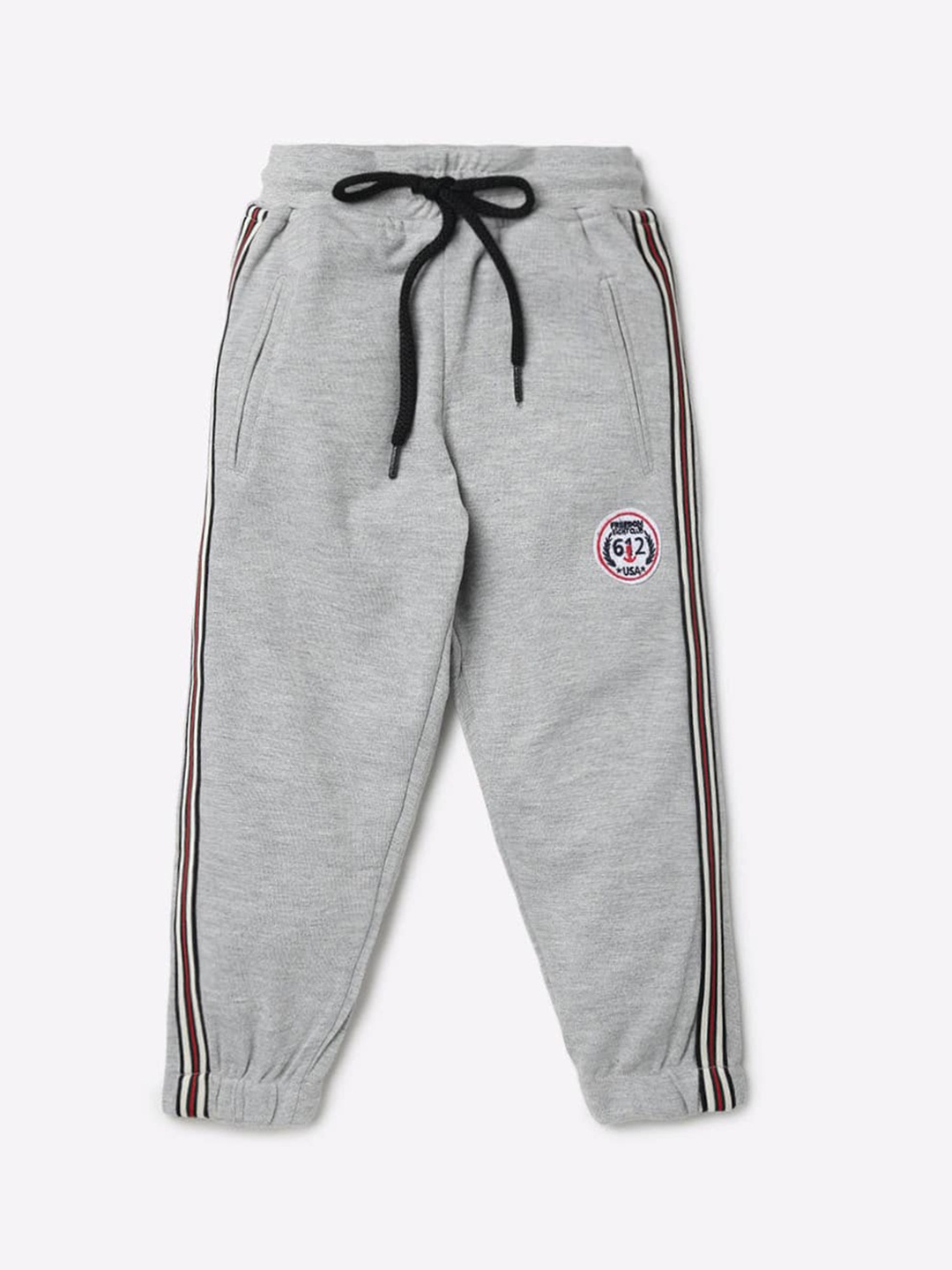 

612League Boys Grey Solid Cotton Joggers