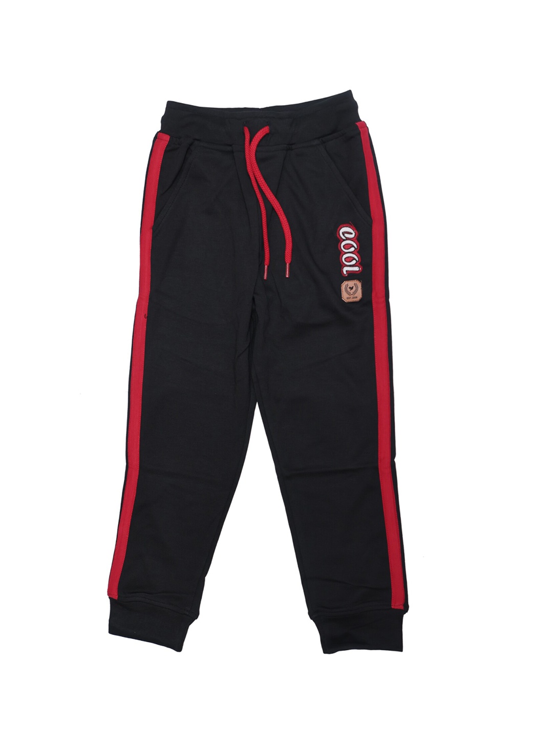 

612League Boys Black Printed Track Pants