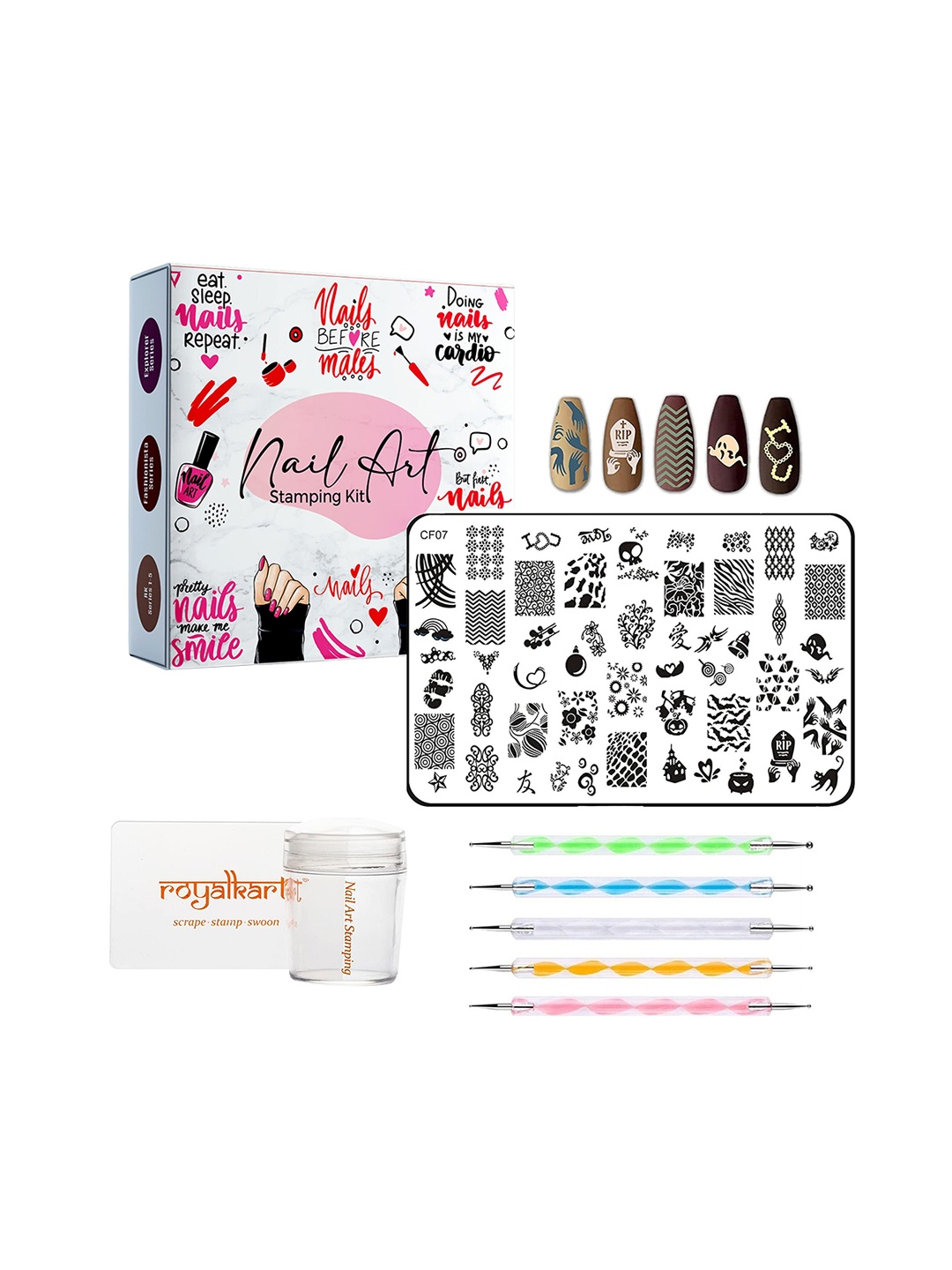 

royalkart Nail Art Stamping Kit, Multi