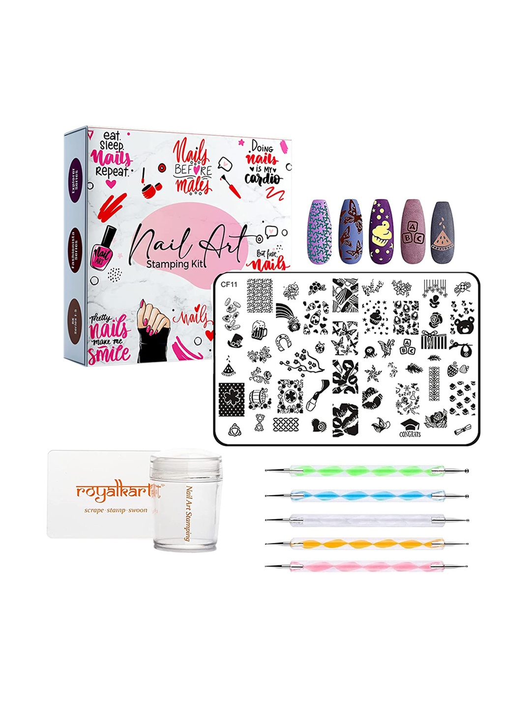 

royalkart Nail Art Stamping Kit, Multi