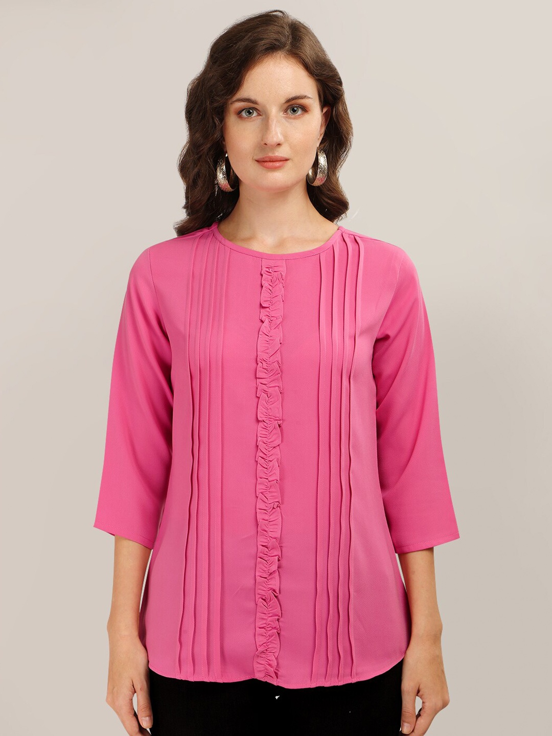 

Prettify Women Pink Georgette Top