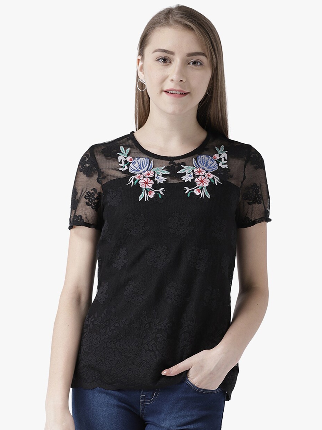 

DODO & MOA Black Styled Back Top