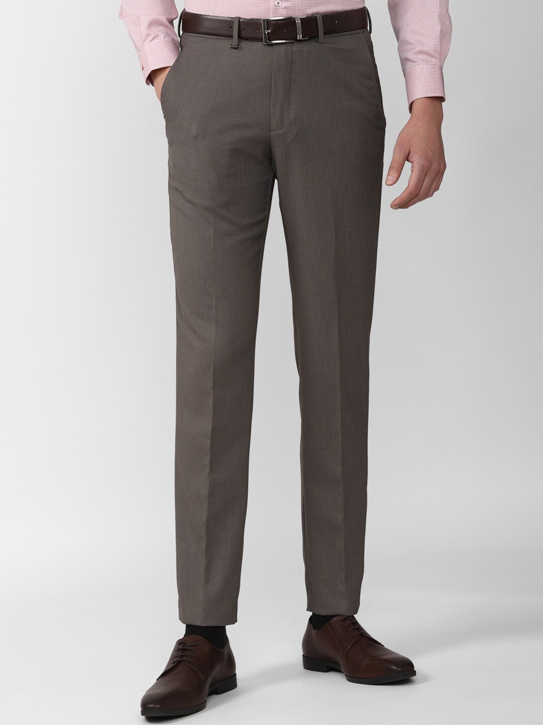

Van Heusen Men Grey Solid Trouser