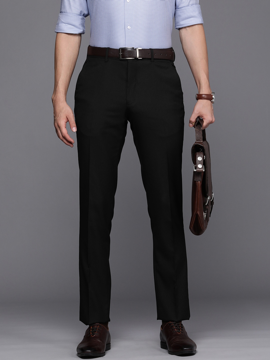 

Louis Philippe Men Black Slim Fit Chinos Trousers