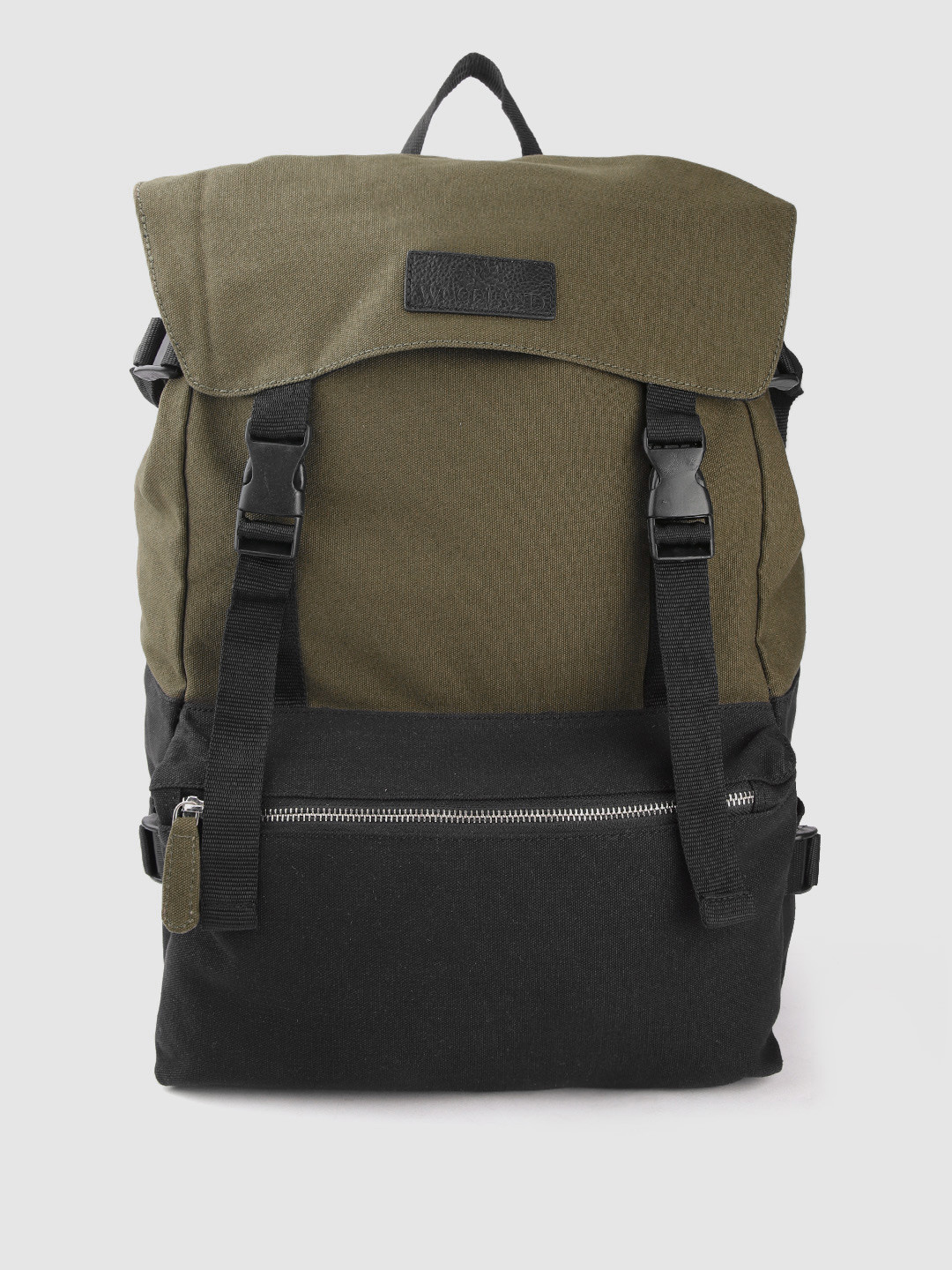 

Woodland Men Olive Green & Black Colourblocked Backpack- 22 Litres