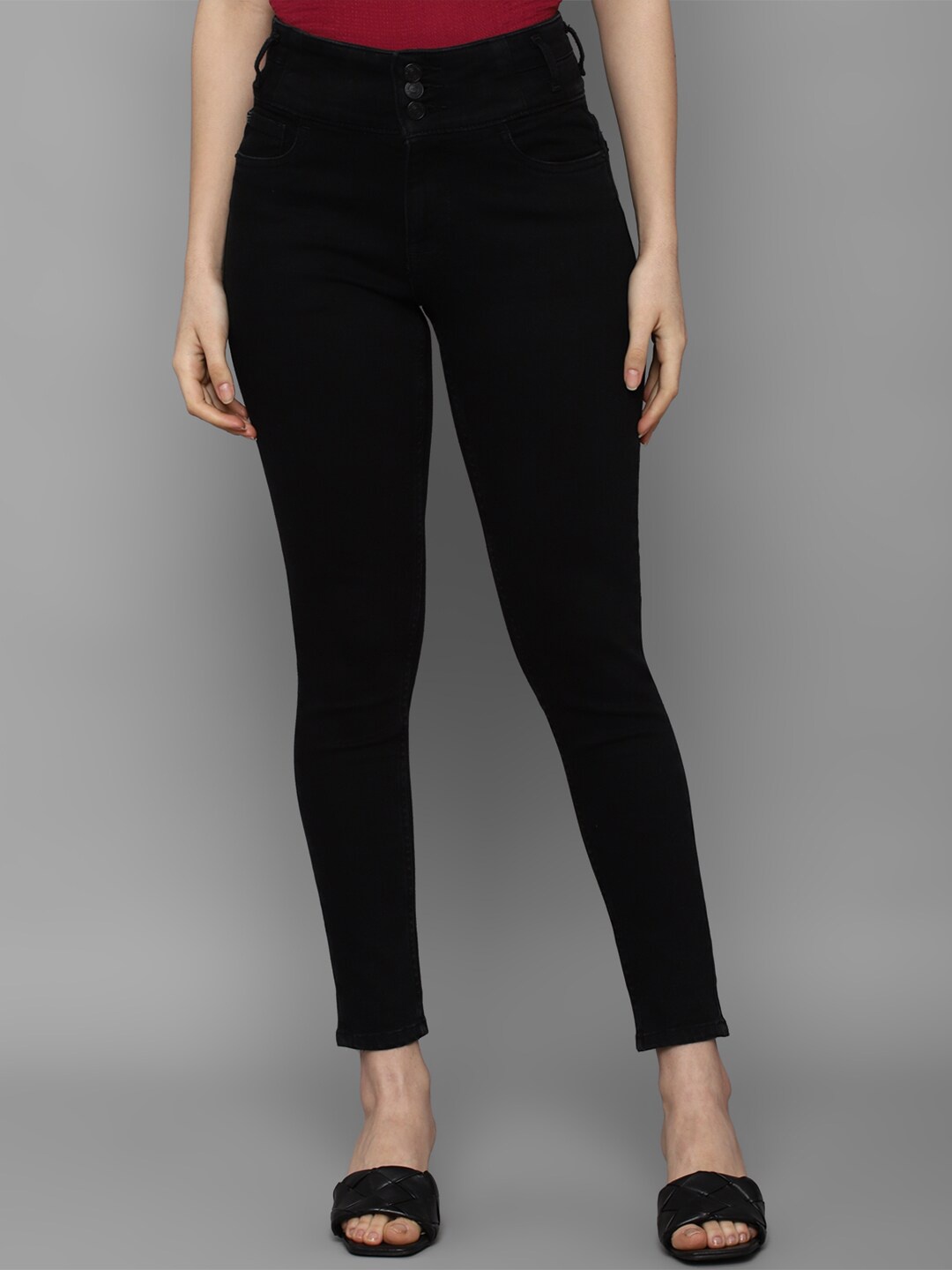 

Allen Solly Woman Black Solid Skinny Fit Jeans