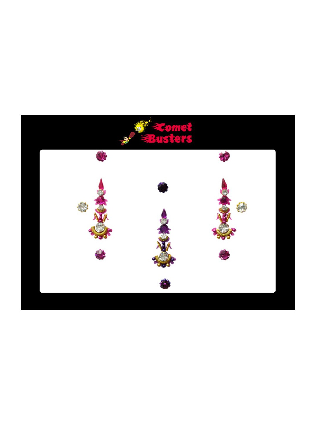 

Comet Busters Stone Studded Ethnic Bindis - 3 Pcs, Pink