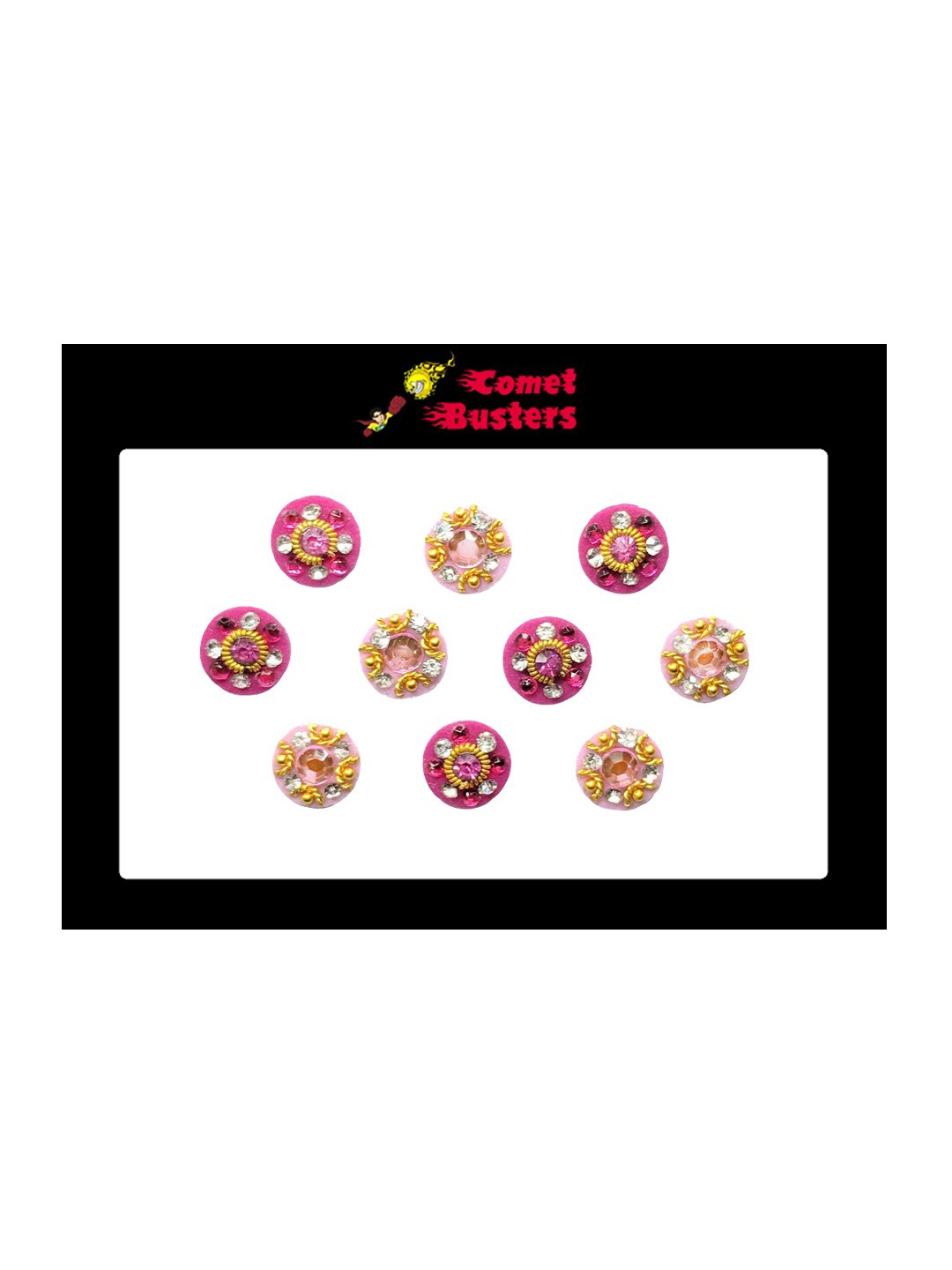

Comet Busters Handcrafted Beautiful Traditional Designer Bindis, Pink