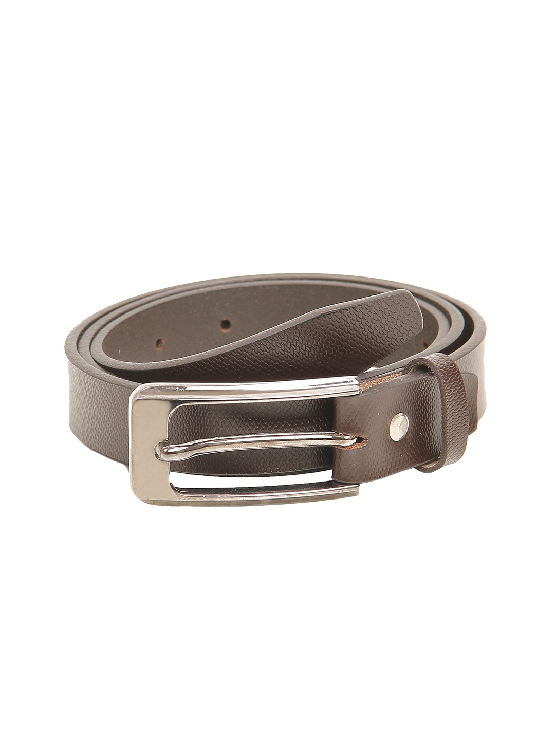 

Calvadoss Women Brown Textured Leather Belt