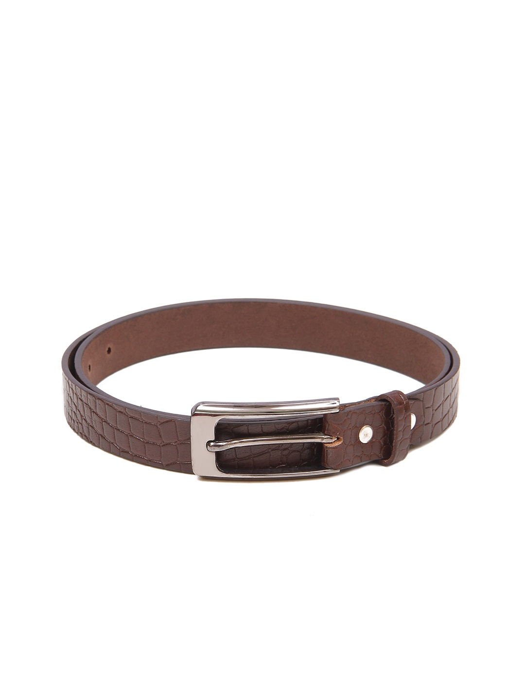 

Calvadoss Women Brown Textured Leather Belt