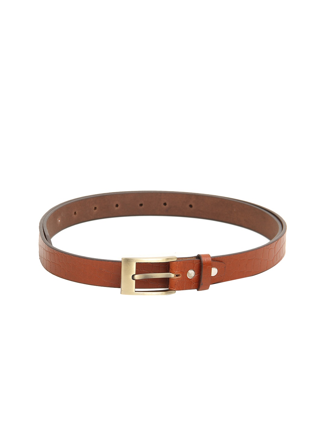 

Calvadoss Women Tan Textured Leather Belt