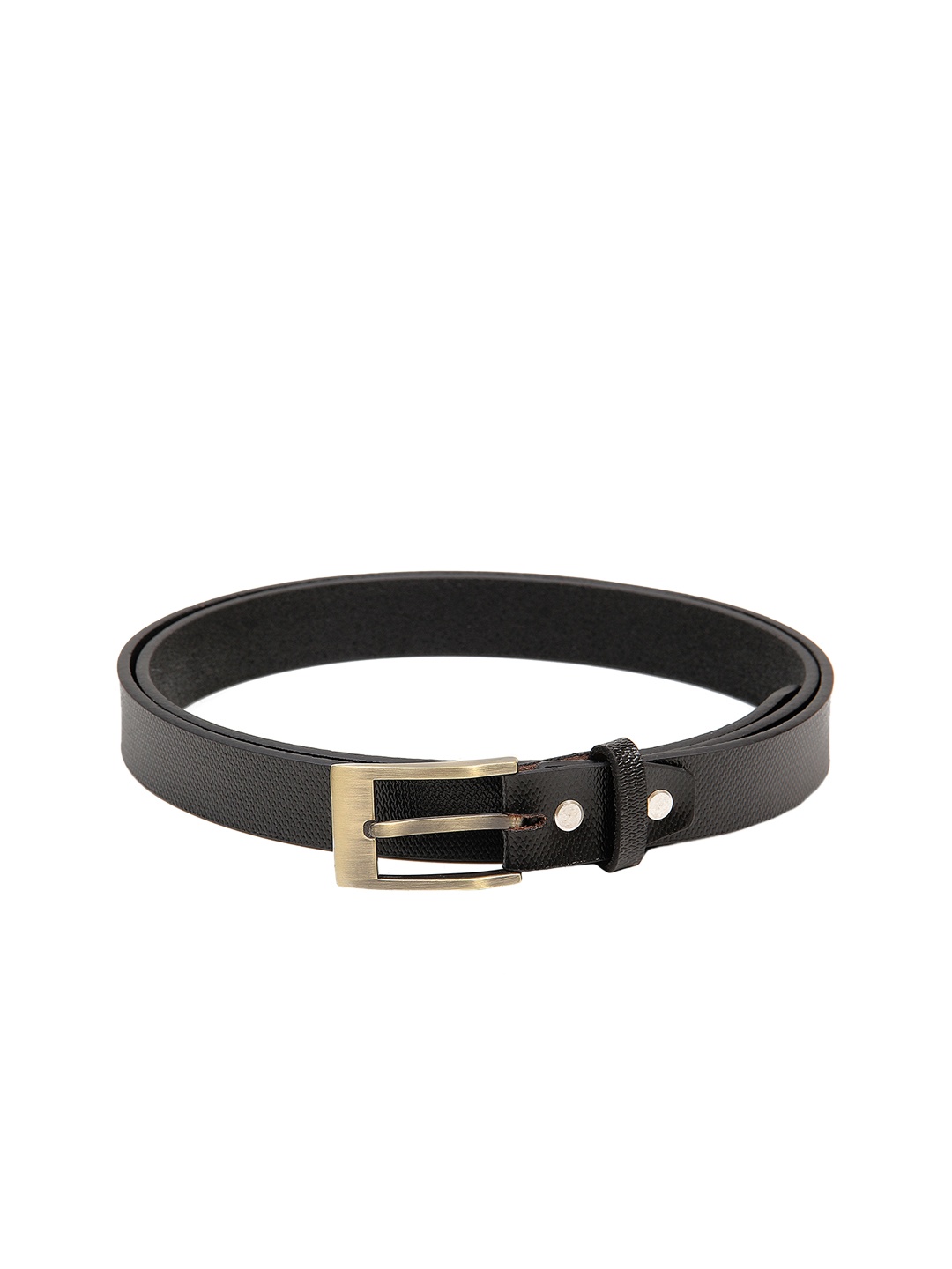 

Calvadoss Women Black Textured Leather Belt