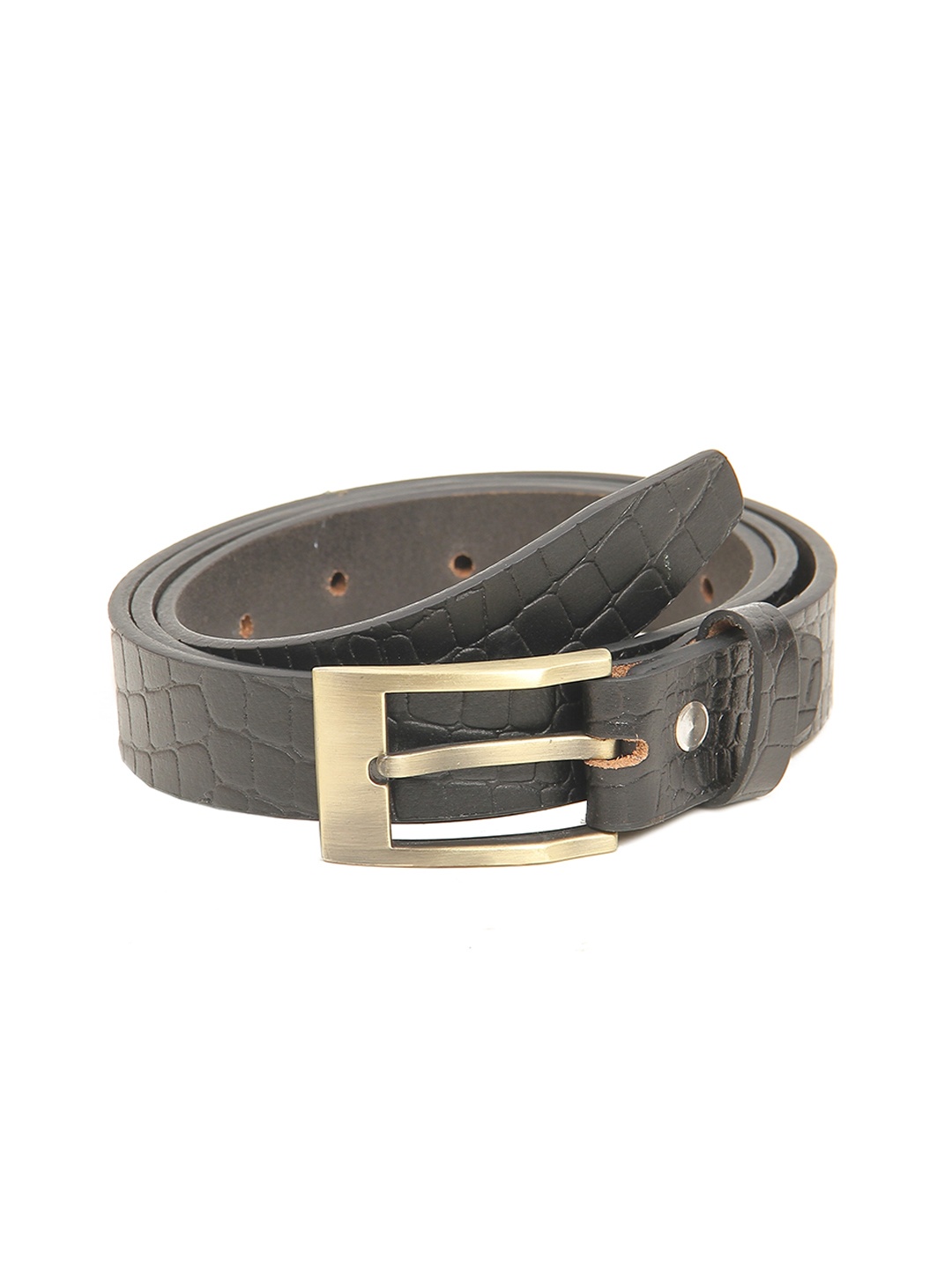 

Calvadoss Women Black Textured Leather Belt