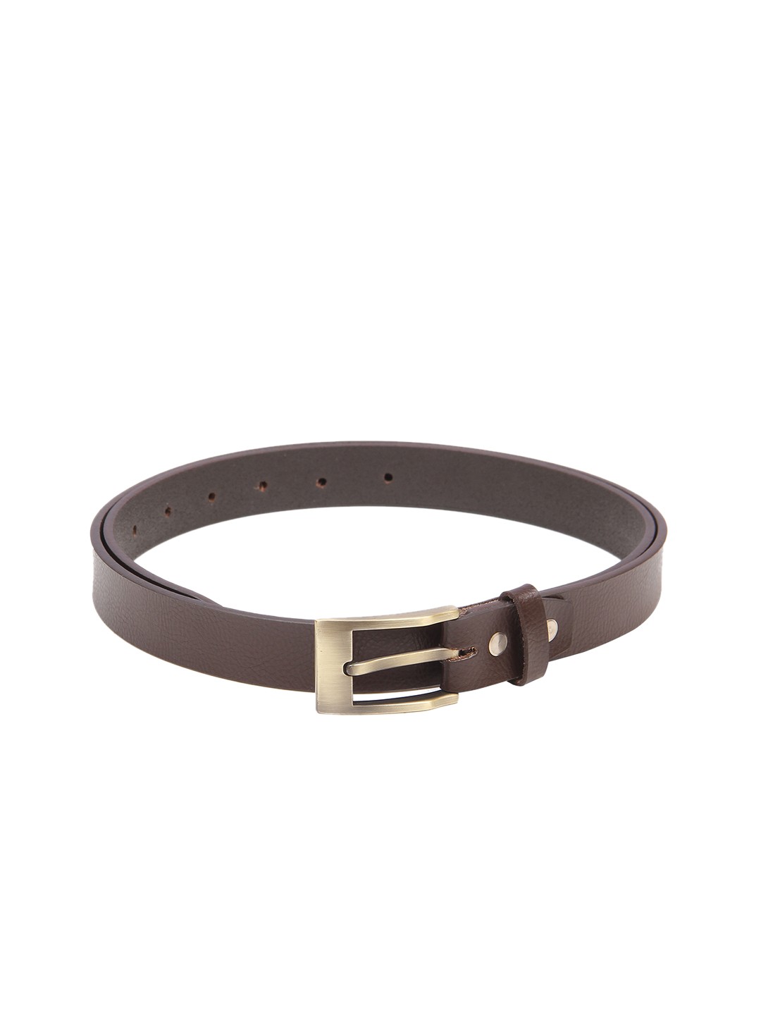 

Calvadoss Women Brown Textured Leather Belt