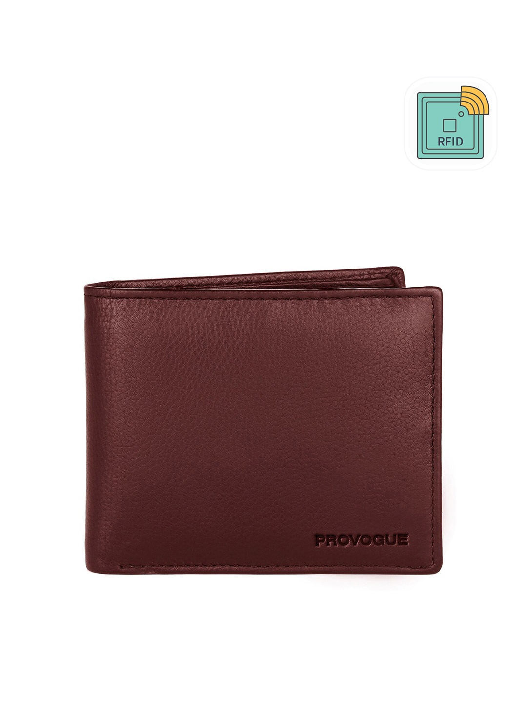 

Provogue Men Maroon Leather Two Fold Wallet