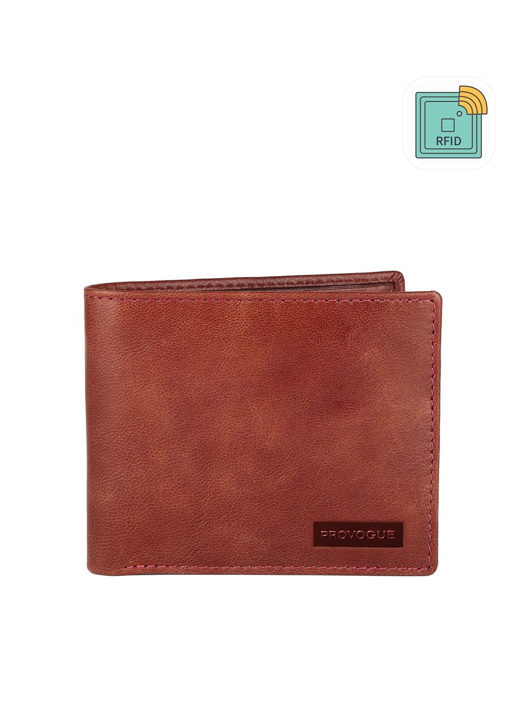 

Provogue Men Maroon Textured Leather Two Fold Wallet