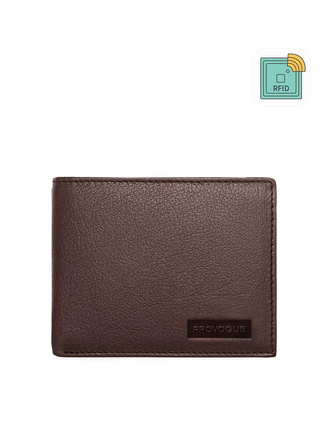 

Provogue Men Brown & Black Leather Two Fold Wallet