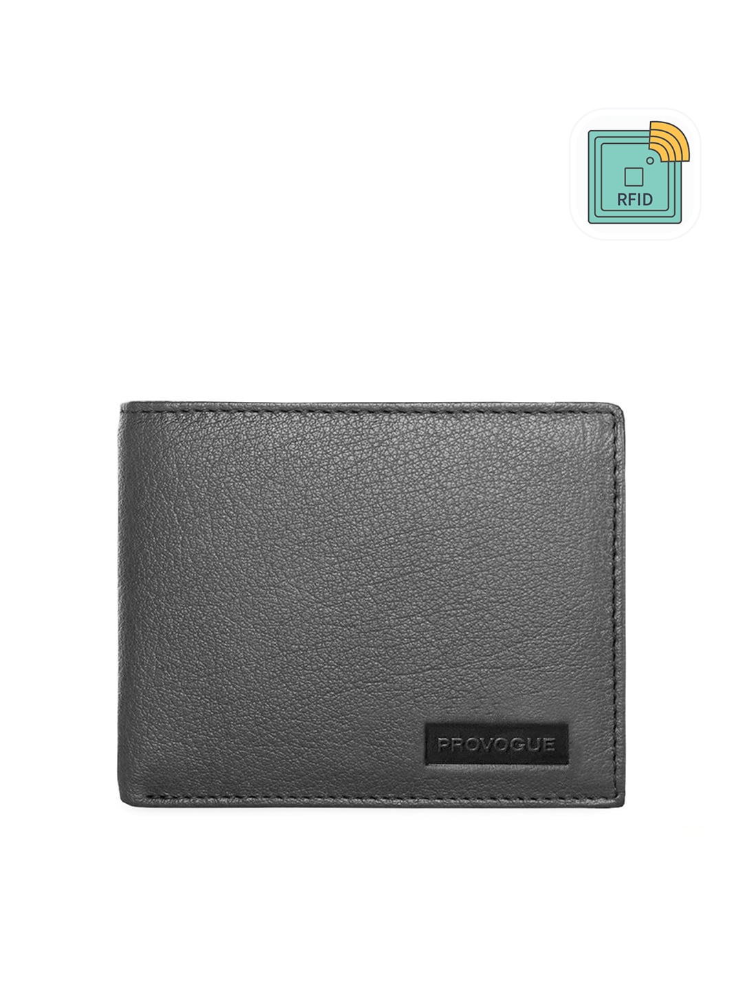 

Provogue Men Black Leather Two Fold Wallet