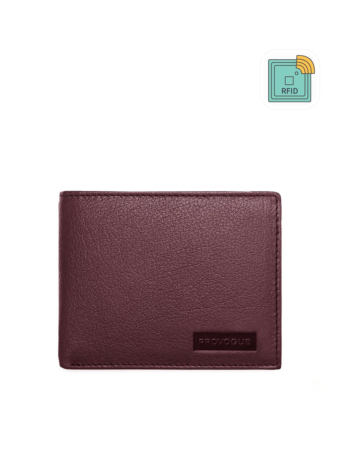 

Provogue Men Maroon Leather Two Fold Wallet