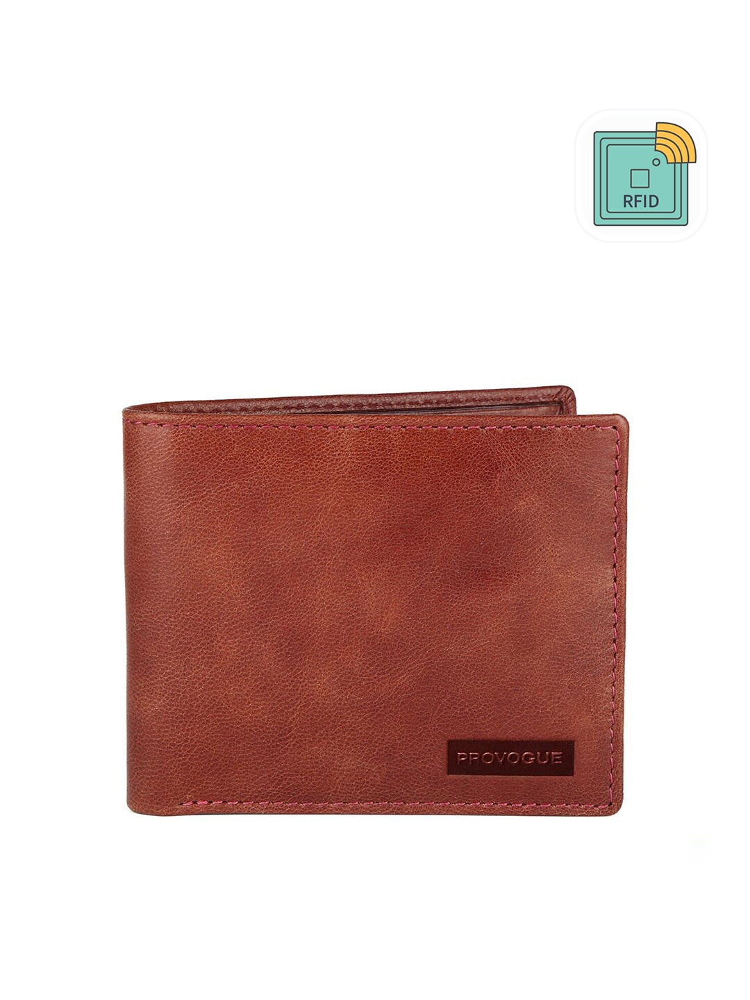 

Provogue Men Maroon Textured Leather Two Fold Wallet