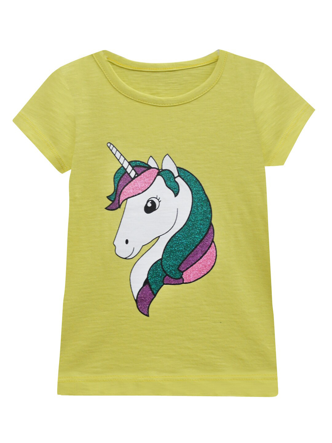 

A T U N Girls Yellow Printed T-shirt