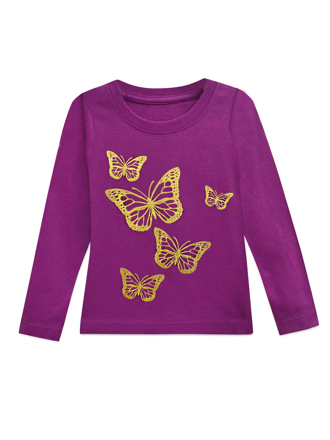 

A T U N Girls Purple Printed T-shirt