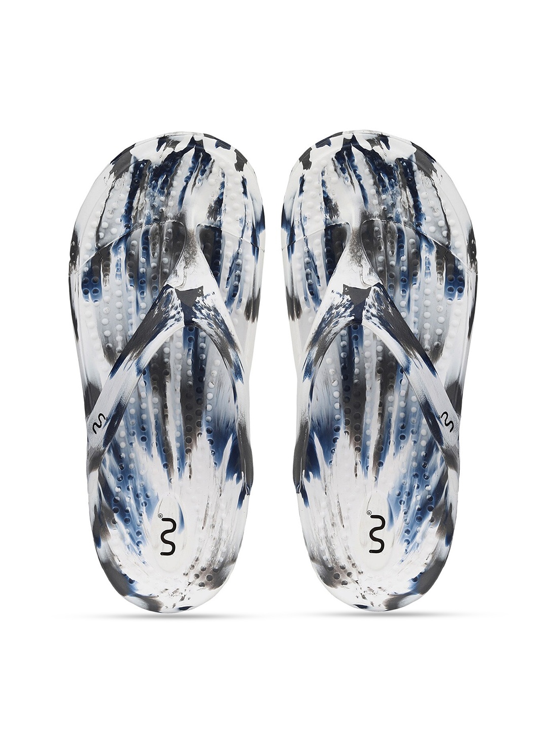 

Doubleu Men Blue & White Rubber Thong Flip-Flops
