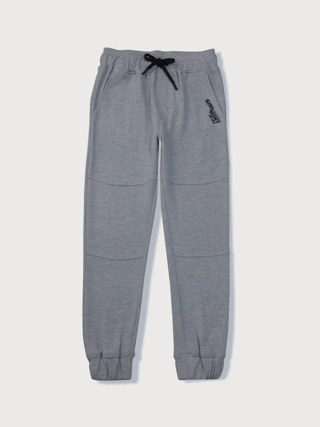 

Gini and Jony Boys Grey Solid Cotton Joggers