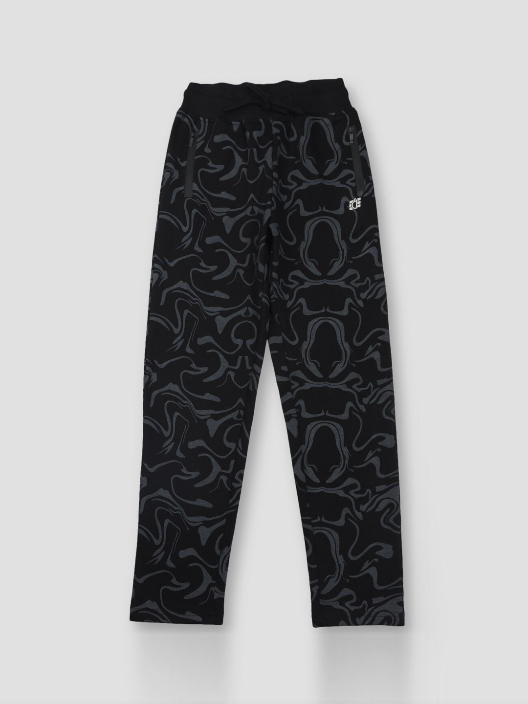 

Gini and Jony Boys Black Printed Track Pants