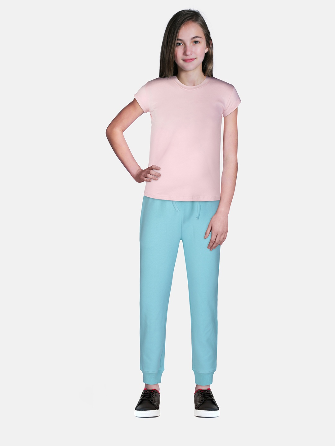 

Gini and Jony Girls Blue Solid Joggers