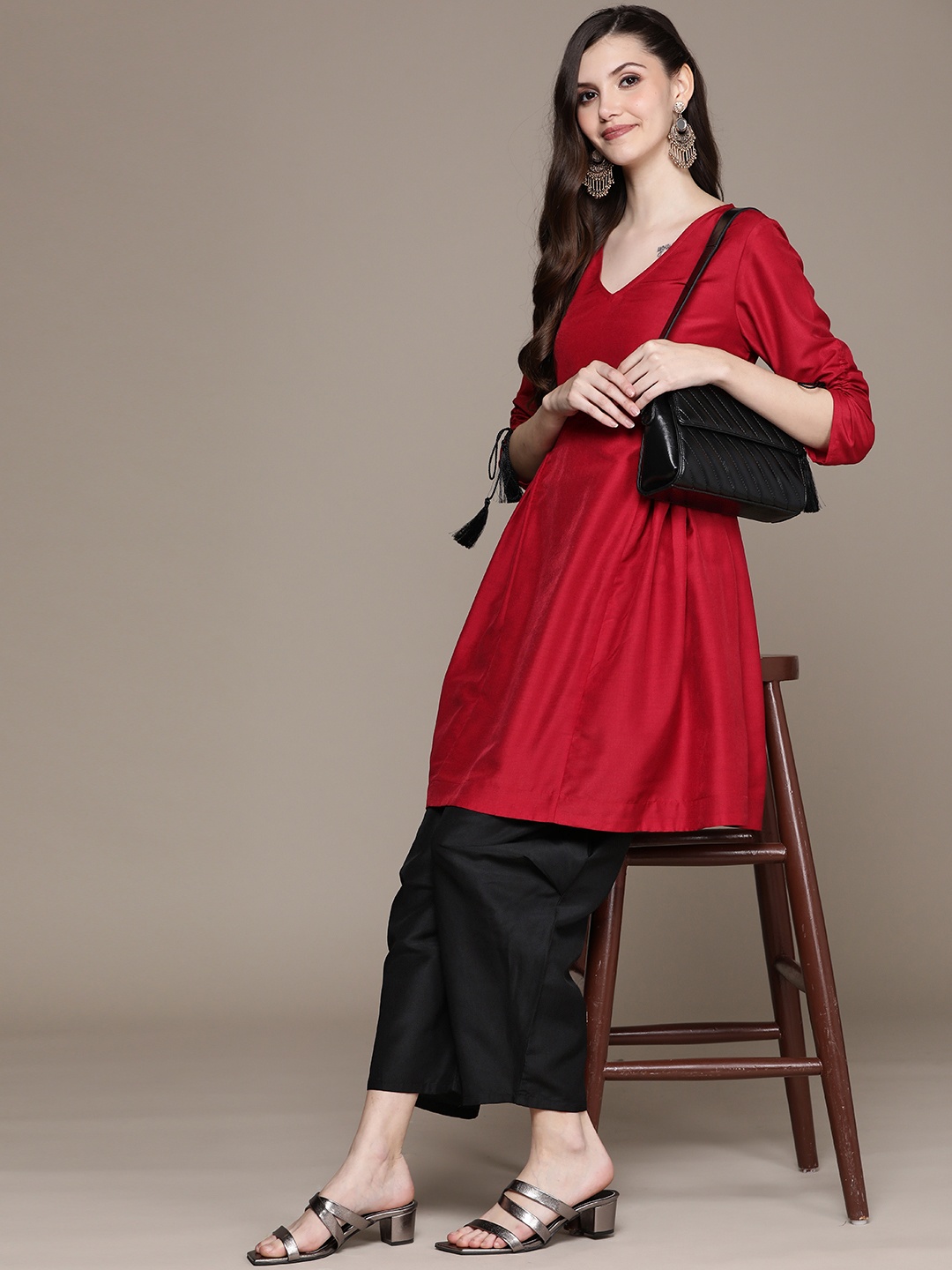 

ZIYAA Women Maroon Kurta with Trousers