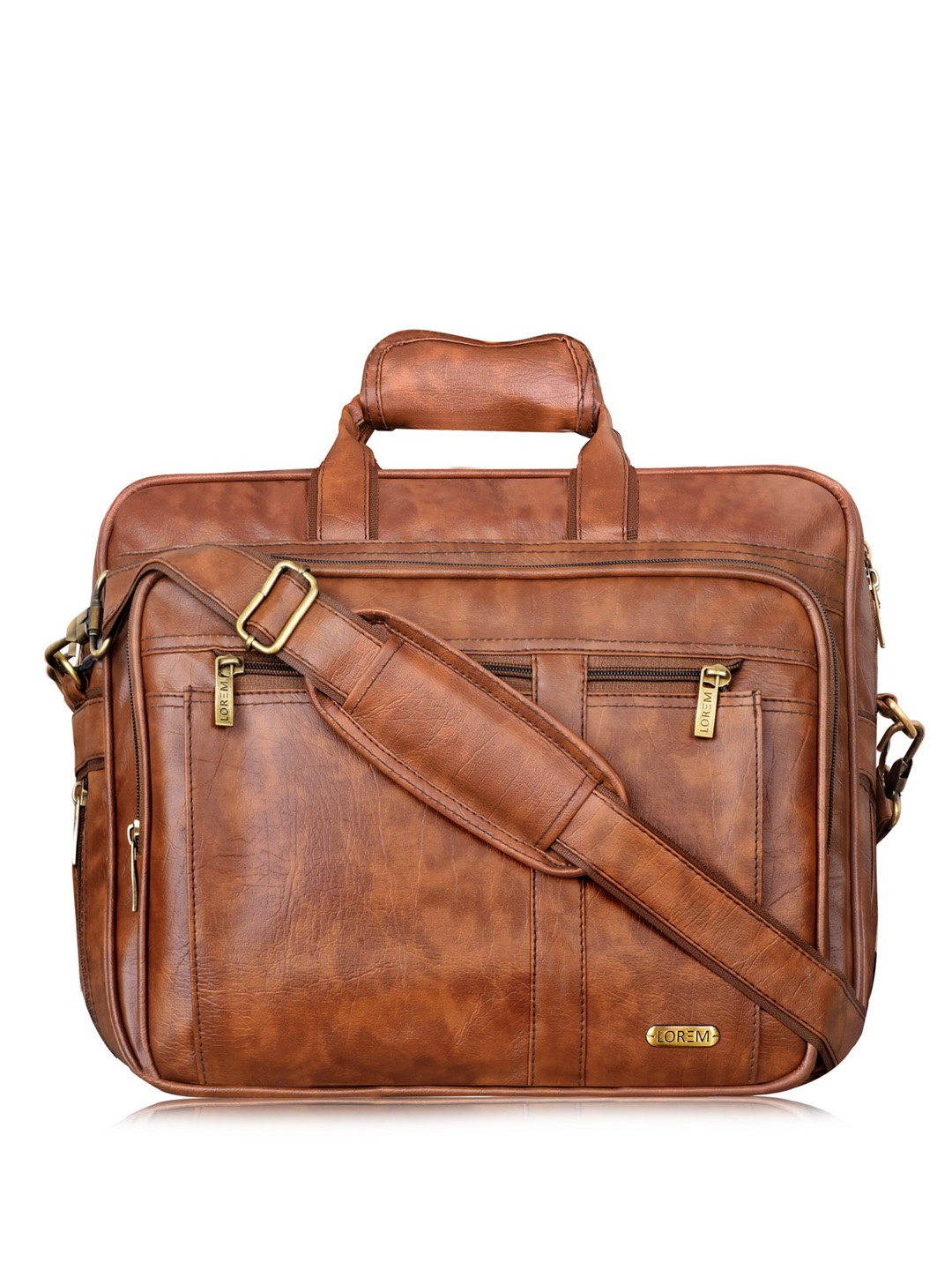 

LOREM Men Tan Textured Laptop Bag
