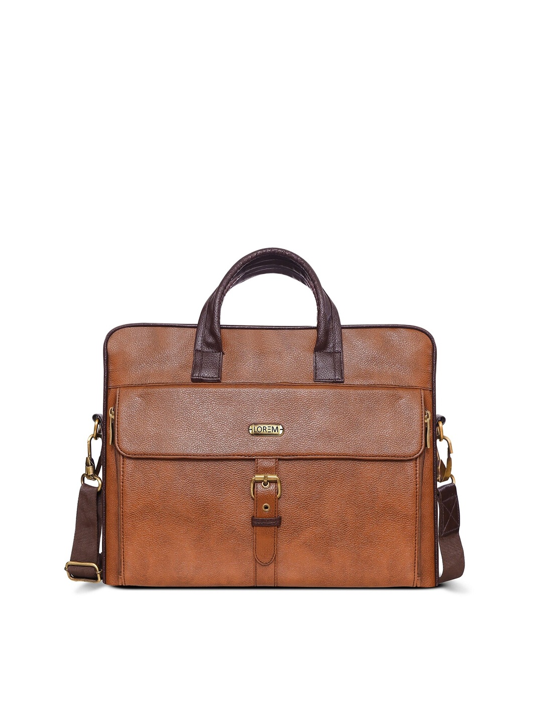 

LOREM Men Tan Textured Laptop Bag