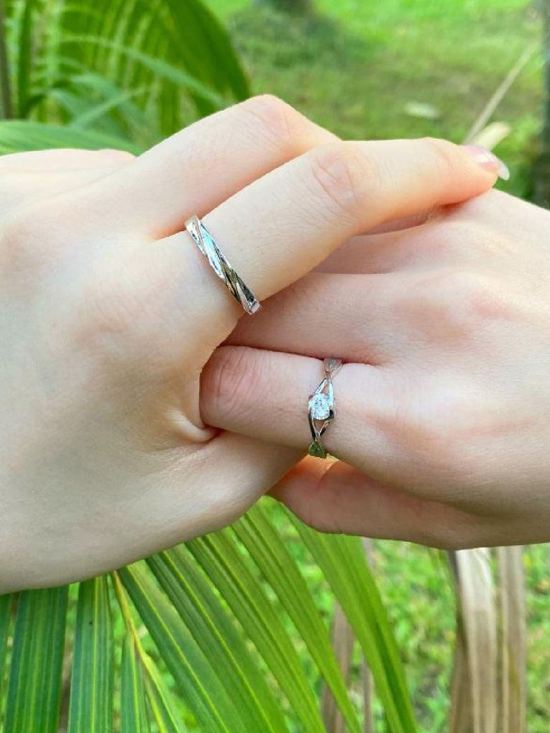 

PALMONAS 925 Sterling Silver Beyond Infinity Couple Rings