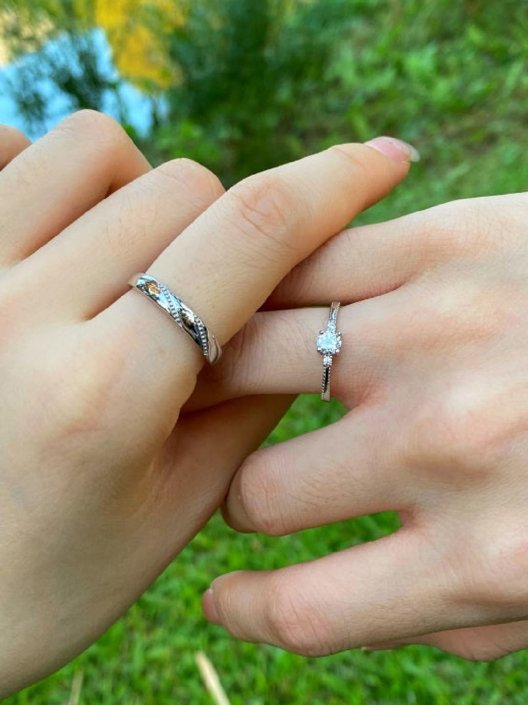 

PALMONAS 925 sterling silver Set Of 2 Coralie Beauty Couple Rings